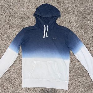 Hollister faded blue and white hoodie